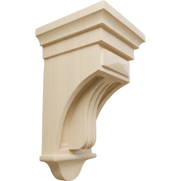 Ekena Millwork 5 1/2"W x 5 1/2"D x 10"H Raised Fluting Corbel, Rubberwood COR05X05X10RARW - main